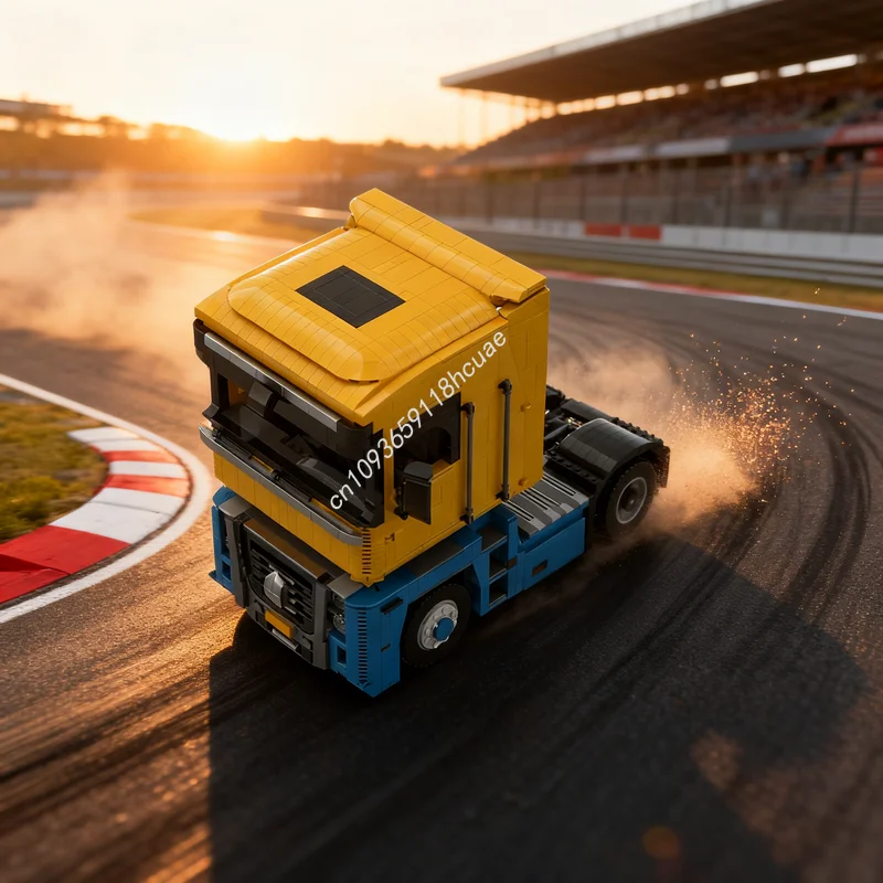 2614 個 MOC ルノー マグナム トラック イエロー ブルー テクニカル モデル ビルディング ブロック 建設おもちゃ クリスマス ギフト アイデア 教育