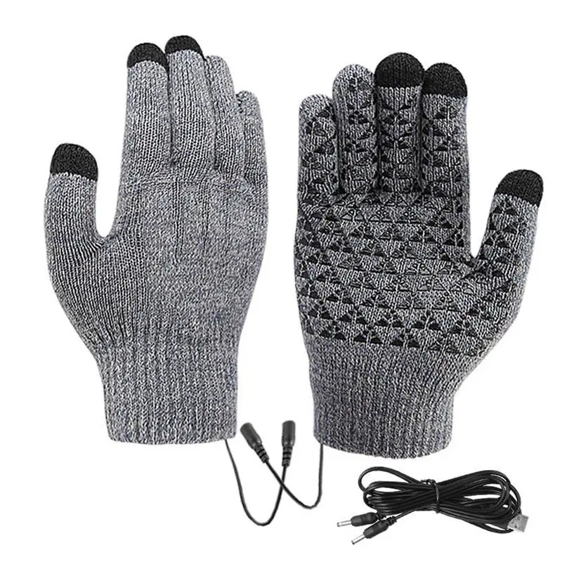 USB Heating Gloves 1 Pair 5V Thermal Gloves Electric Hand Warmer Motorcycle Heating Gloves Hand Warming Gloves  for Outdoors