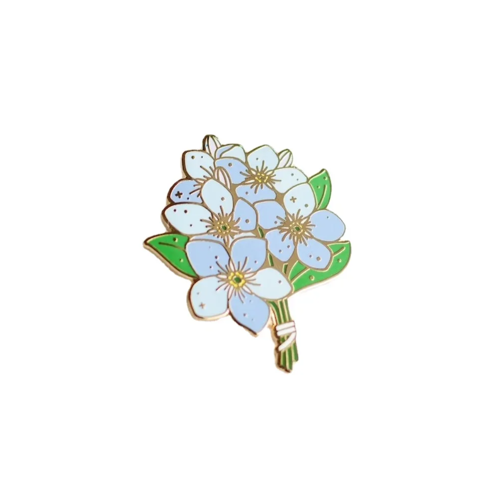 Forget-Me-Not Enamel Pin | Plant Metal Badge | Flower Brooch for Jewelry Accessory Gifts