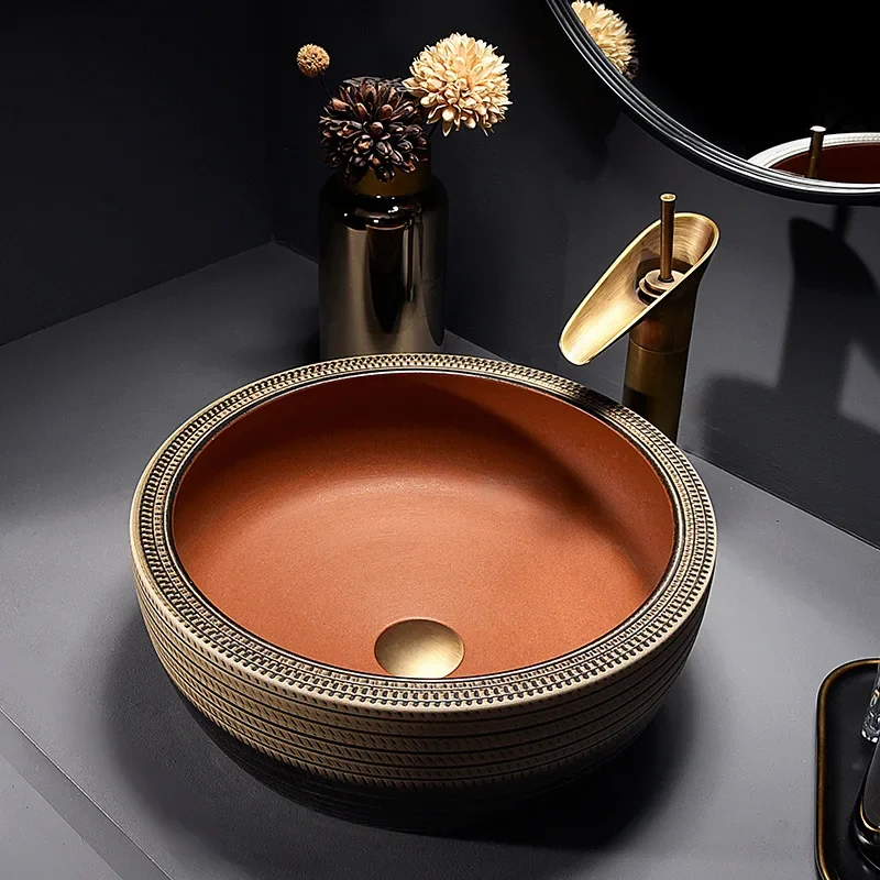 

Table Basin Wash Basin Single Basin Household Washbasin Ceramic Art Inter-Platform