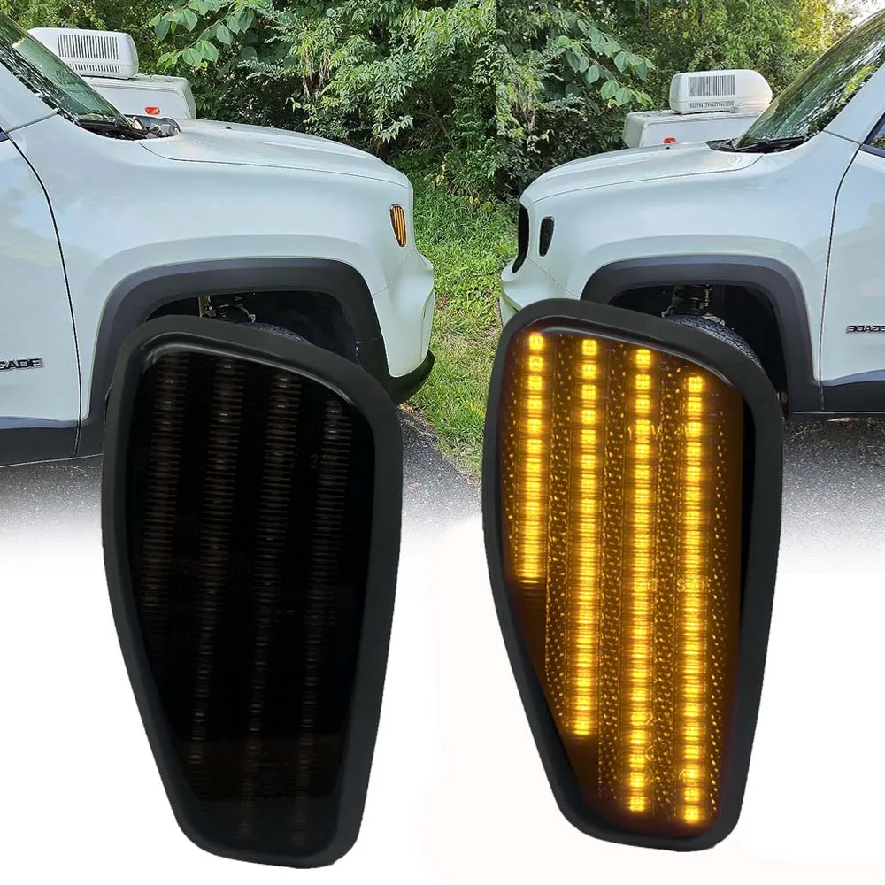 

2PCS Normal Amber LED Front Side Marker Light For Jeep Renegade BU 2015-2017 Turn Signal Lamp Conversion Kit Canbus No Error