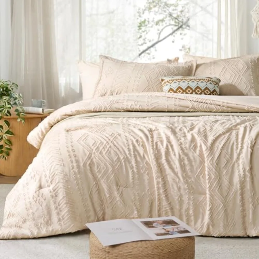 

Twin Comforter Set - Bed in a Bag Boho Summer Bed Set, 7 Pieces Soft Fluffy Lightweight Twin Comforter for All Seasons, Gifts f