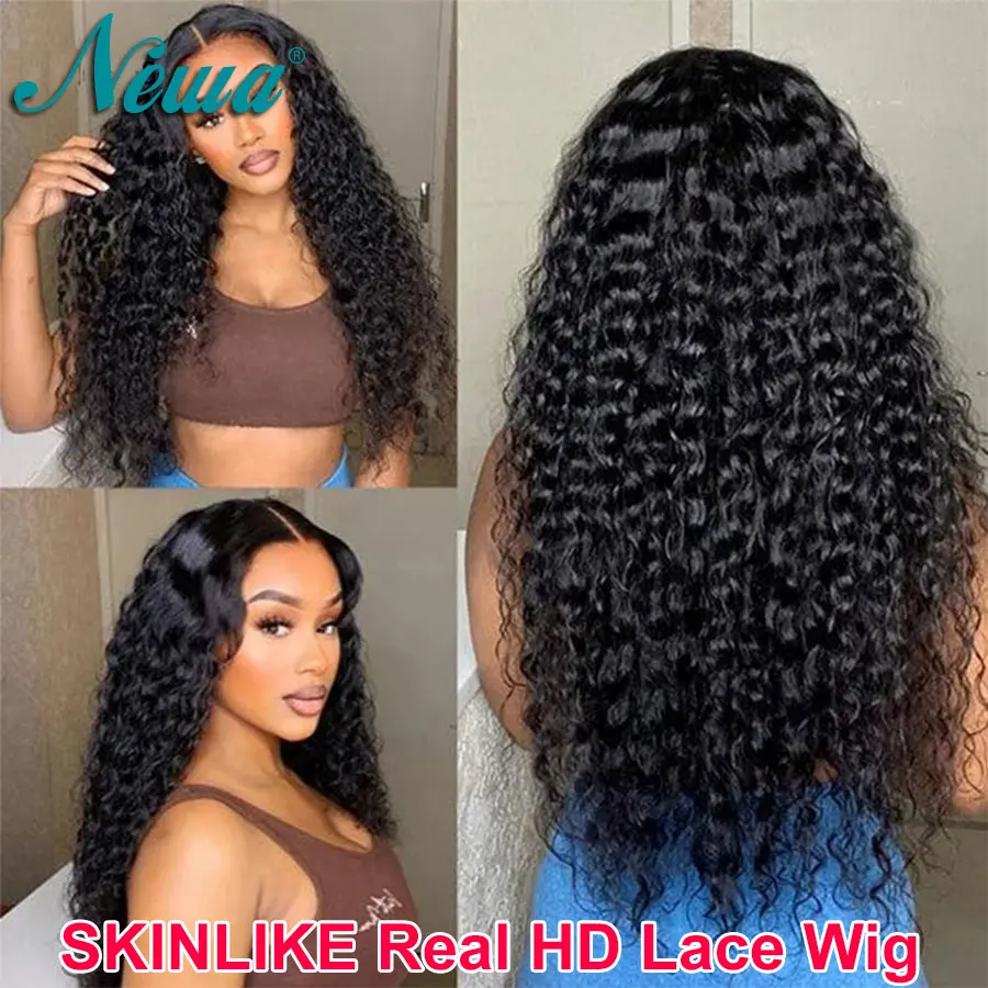 

Newa Hair 250% Density Water Wave 13x6 13x4 HD Lace Frontal Wig Middle Part Glueless Human Hair Wigs Real HD Lace Closure Wigs