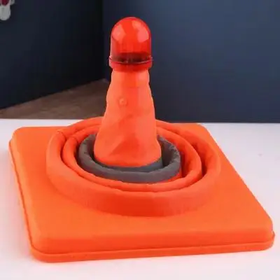 

Collapsible Red Traffic Cone Reflective Safety Sign Flashing LED for Roads Sporting Events Roadside Warning Traffic Cone