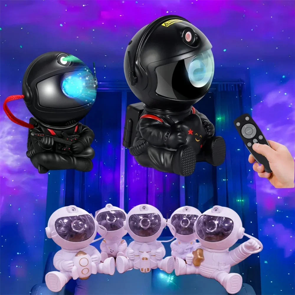 Cute Star Galaxies Projector Night Light Spaceship Rocket Astronaut Galaxy Projectors Starry LED Lamp Room Home Decorations Gift