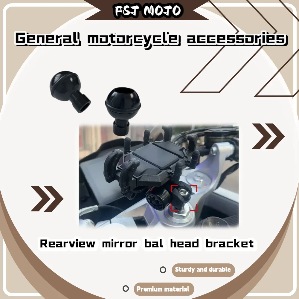 

For Motorcycle EV Mirror Ball Joint Extension Bracket, 360 Degree Adjustable Universal Connection Riding Holder Fittings
