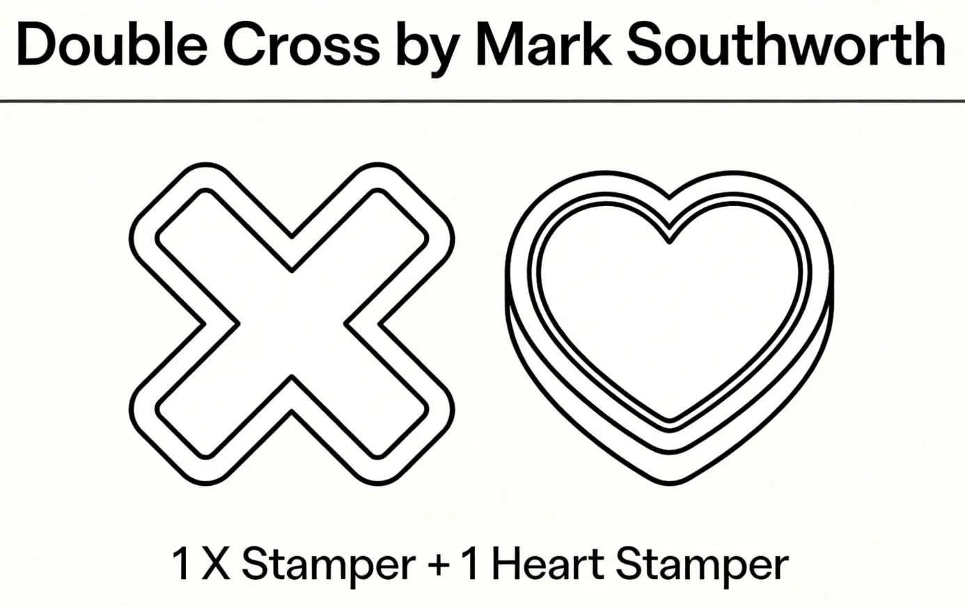 Double Cross Magic Trick, 1 X Stamper + 1 Heart Stamper Ink Vanishes Set for Close Up Illusions Magician Mentalism Gimmick Prop