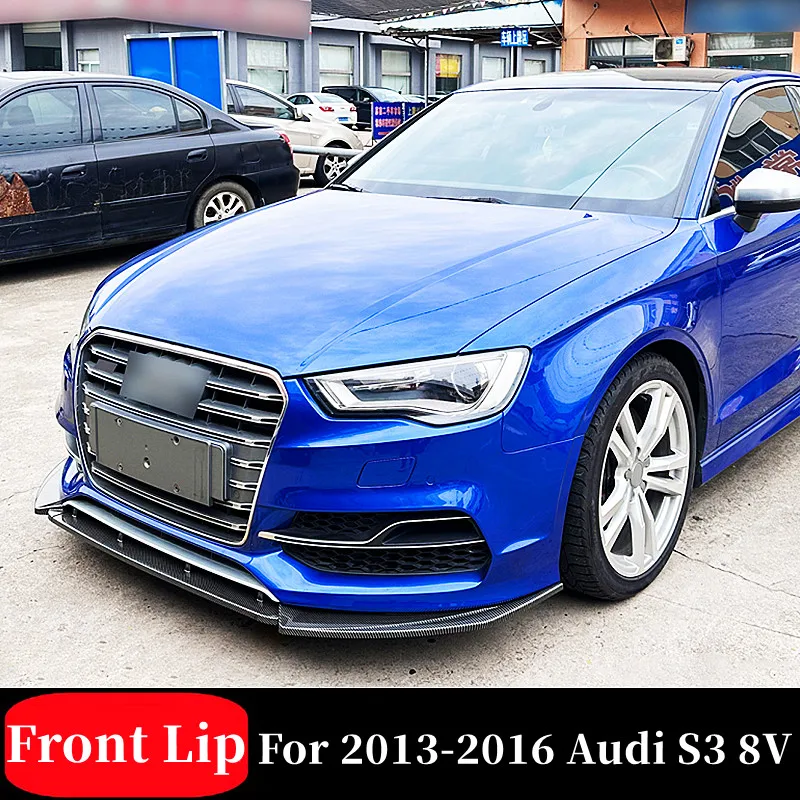 

For Audi S3 8V Pre-LCI 2013-2016 3pcs/Set ABS Plastic Sedan Car Front Bumper Lip Lower Spoiler Splitter Tuning Accessories