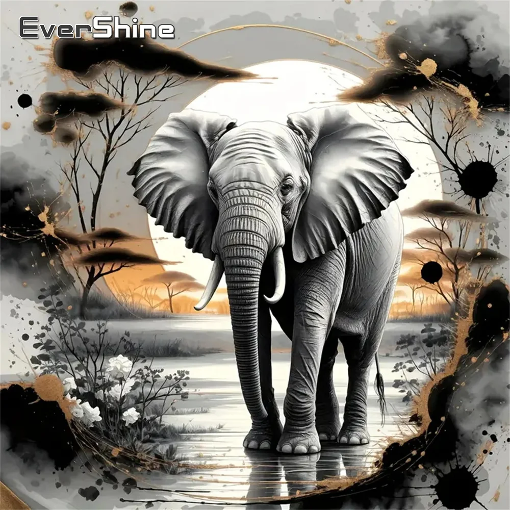 Evershine Diamant-Gemälde, Elefant, Tier, DIY-Bild aus Strasssteinen, Stickerei, neue Kollektion, Diamant-Mosaik, Urlaubsgeschenke