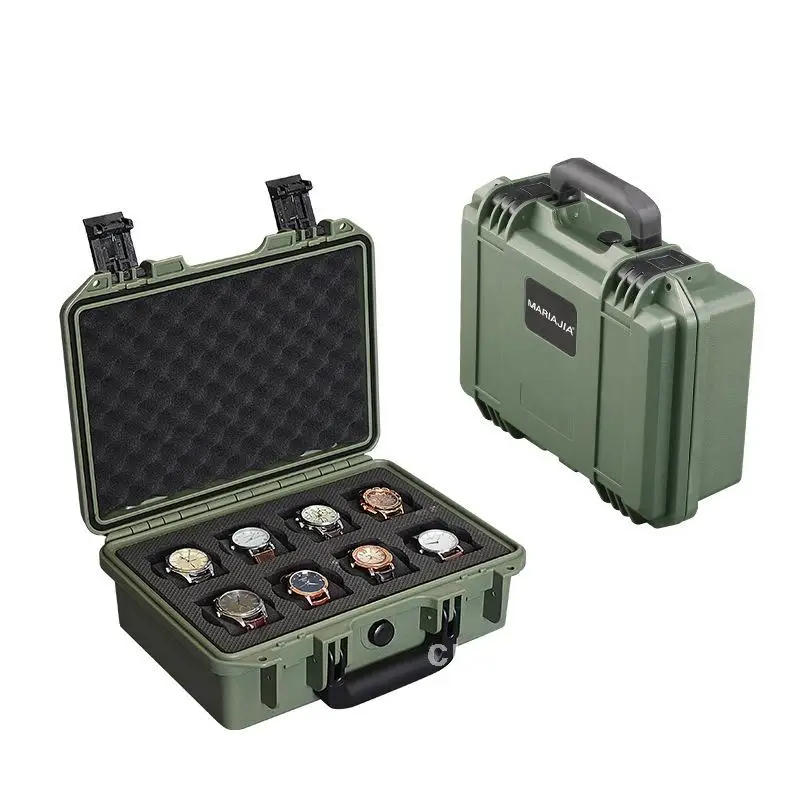 Boîte de montre en plastique à 2/6/8/16/20 fentes, équipement de sécurité, boîte à outils portable, boîtier de degré porteurs avec mousse pour le stockage des montres