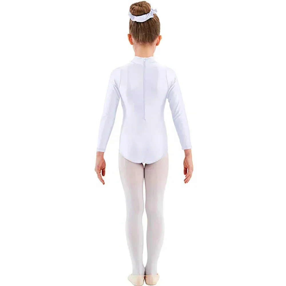 Kids Basic Ballet Leotard Long Sleeve Turtleneck Girls Gymnastics Spandex Toddler Baby Romper Dance Costumes