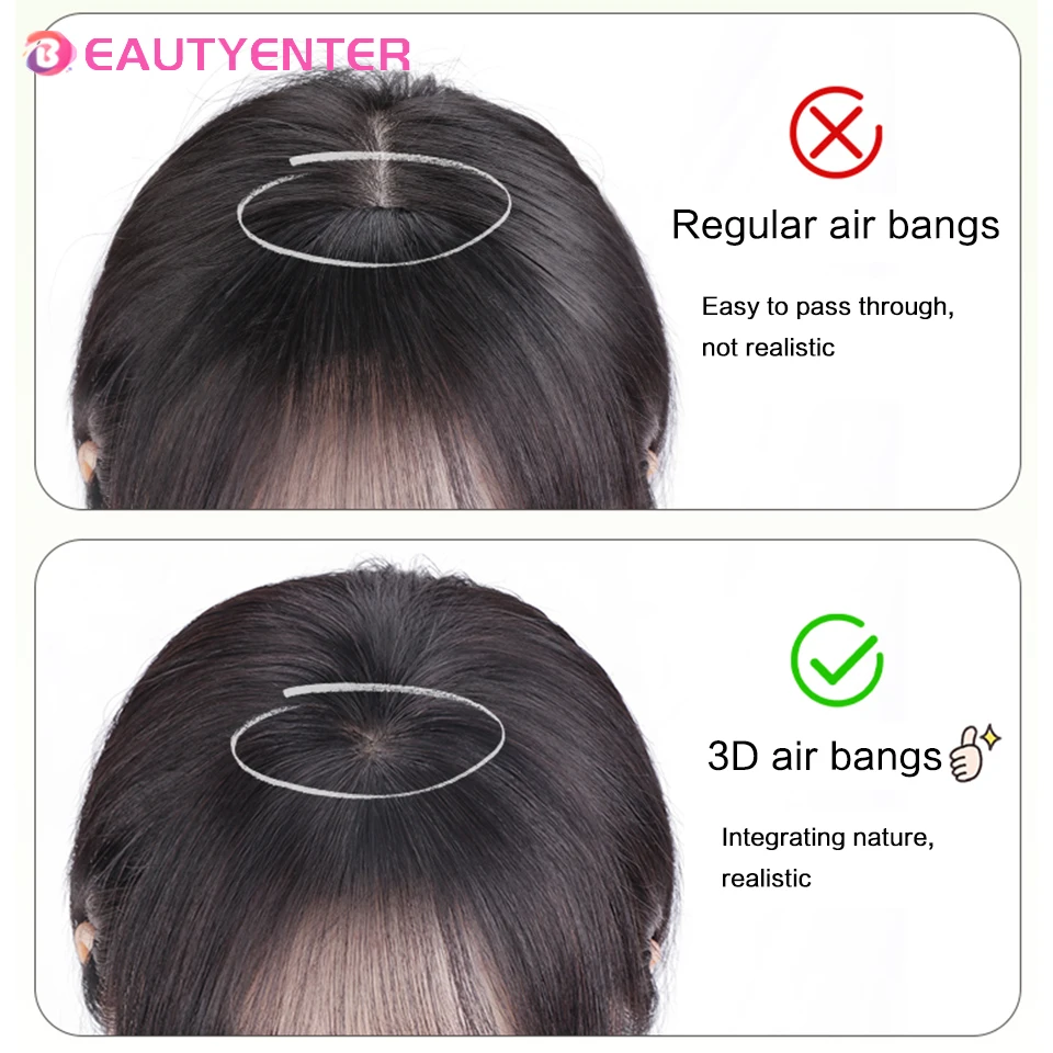 BeautyEnter Synthetic hair Bangs Hair Extension Fake Fringe hair clip on French air bangs HighTemperature wigs