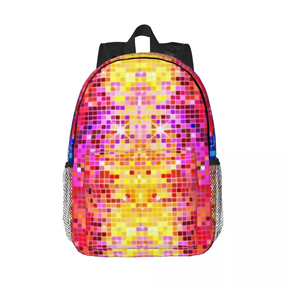 Copy Of Copy Of Colorful Tones Geometric Sparkling Disco Mirrors Backpacks Bookbag School Bags Laptop Rucksack Shoulder Bag