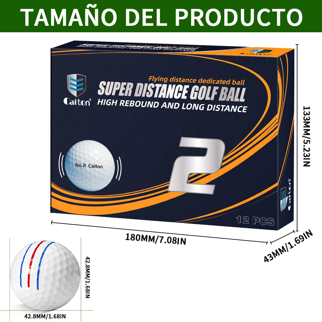 Caiton Double-Layer Super Long-Distance Golf Balls, Increase 40+ Yards Flying Distance - Longer and Straighter, Soft Feel