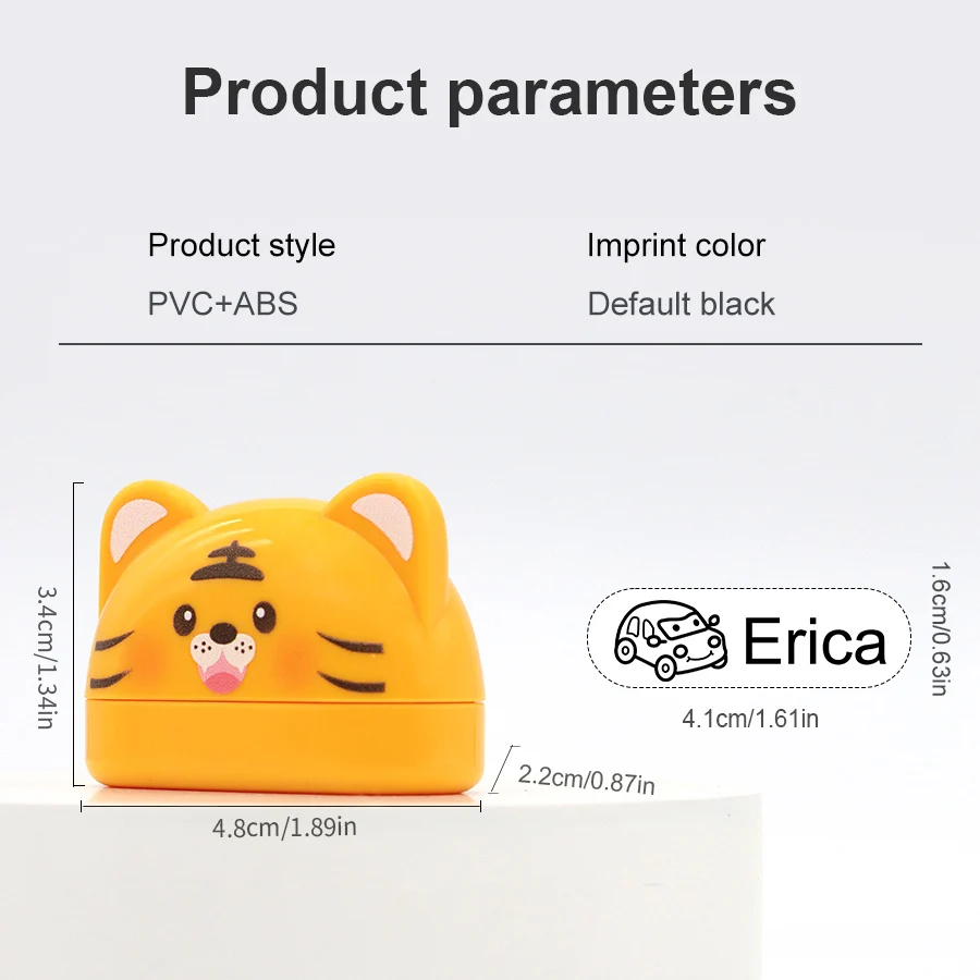 Customized Name Stamp Waterproof Toys Baby Student Clothing, Textiles, School Lunch Boxes Children Stamp Gifts Mini Cute kawayi