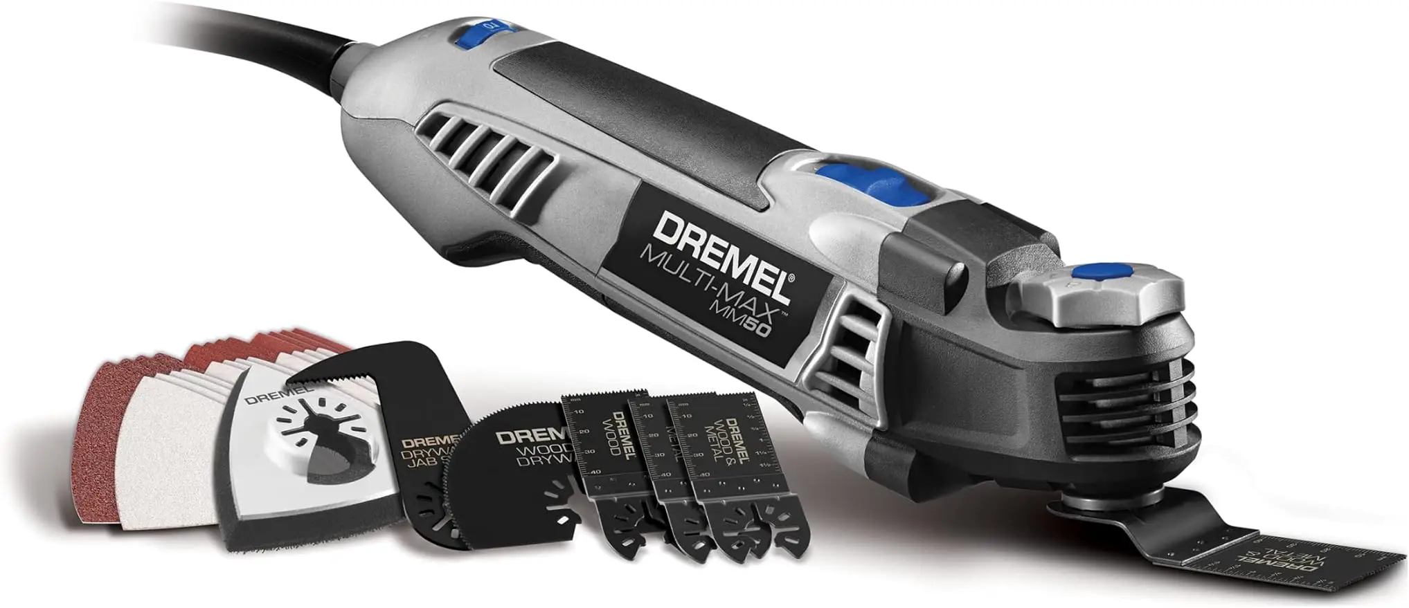 

Dremel MM50-01 Multi-Max Oscillating DIY Tool Kit with Tool-LESS Accessory Change- 5 Amp 30 Accessories- Compact Head