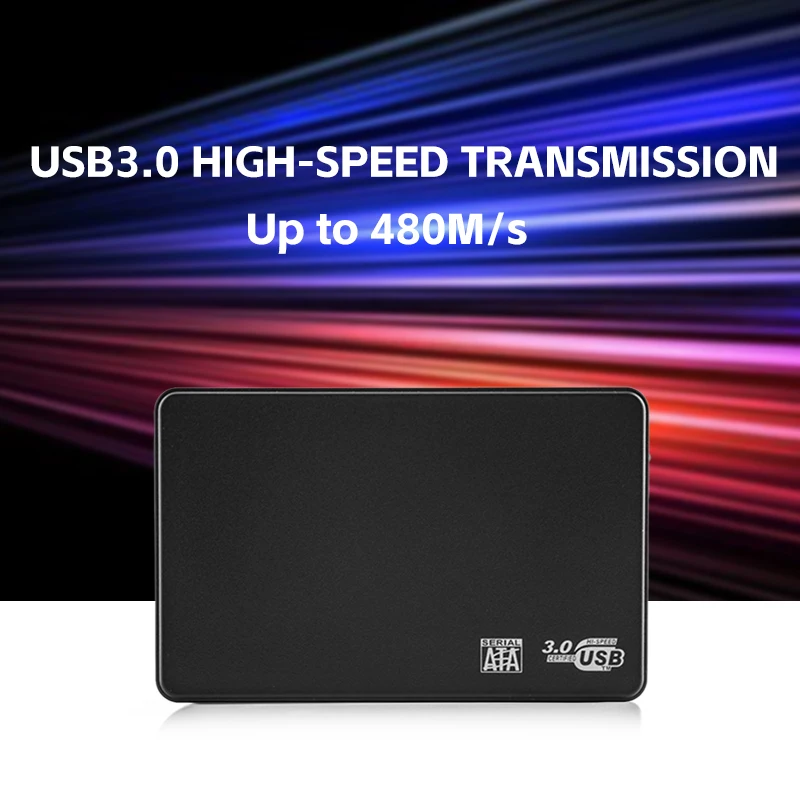 USB 3.0 HDD External Hard Drive Case 2.5 Inch Plastic SATA Enclosure SSD High Speed Transmission Support Window Mac Android