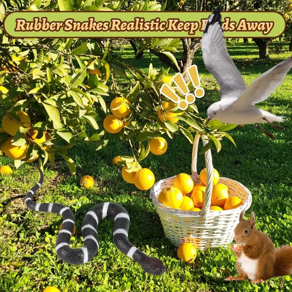 

Cobra Rattlesnake Python Realistic Fake Snakes Clear Lines Texture Soft Rubber Snake Funny Keep Birds Away Animal Models