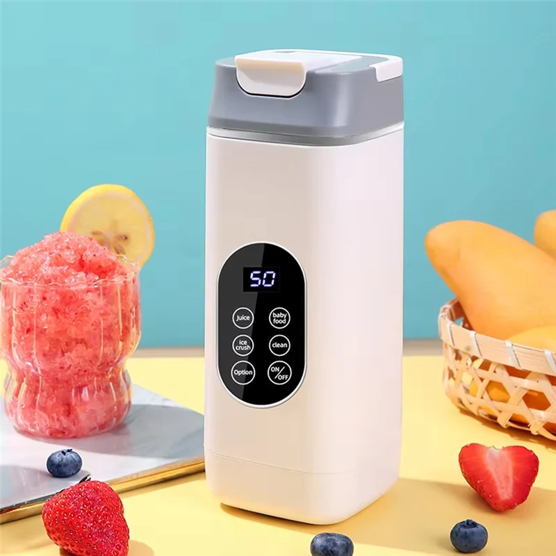 ABKR-Portable Electric Juicer Smoothies Mixer Multifunctional Juice Maker Machine White