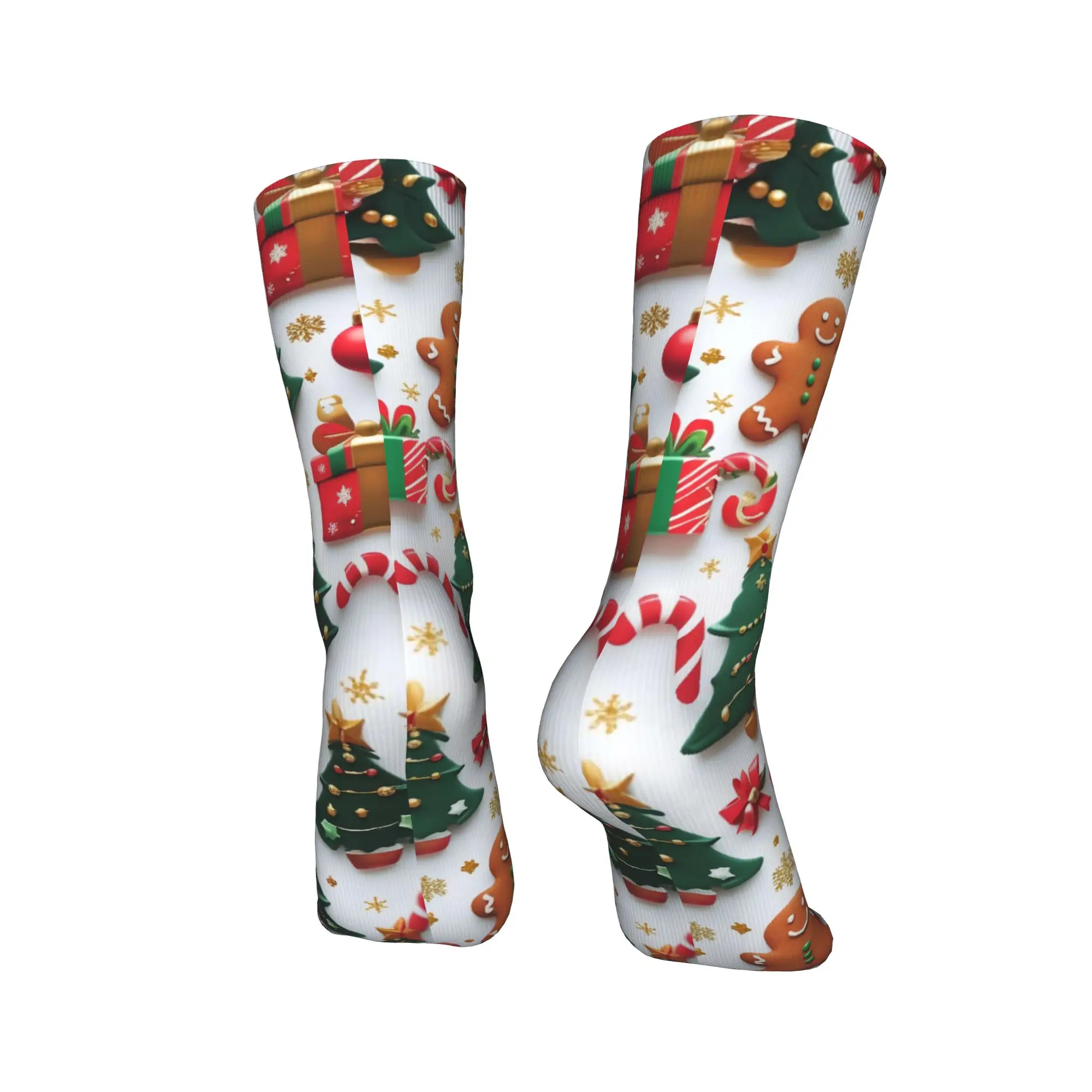 Calzini natalizi in pan di zenzero Calze divertenti Calzini da uomo unisex antiscivolo primaverili Calzini da ciclismo dal design di qualità