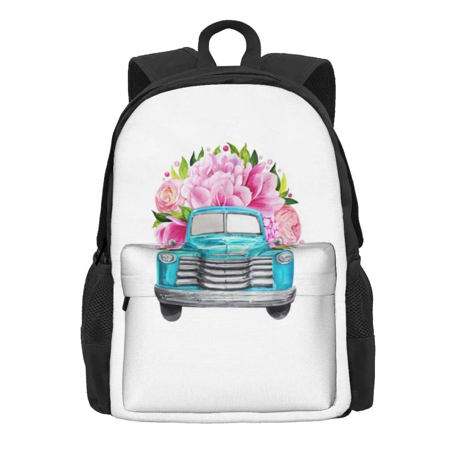 Flower Truck Hot Sale Schoolbag Backpack Fashion Bags Flower Truck Flowers Flower Lovers Gardening Lovers Love Gardening Gardner