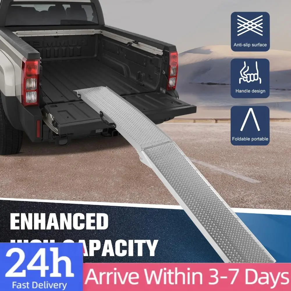 

2 шт. 85-дюймовые алюминиевые складные пандусы для погрузки с ручкой, портативные пандусы для квадроциклов, мотоциклов, газонокосилок, UTV и другого транспорта