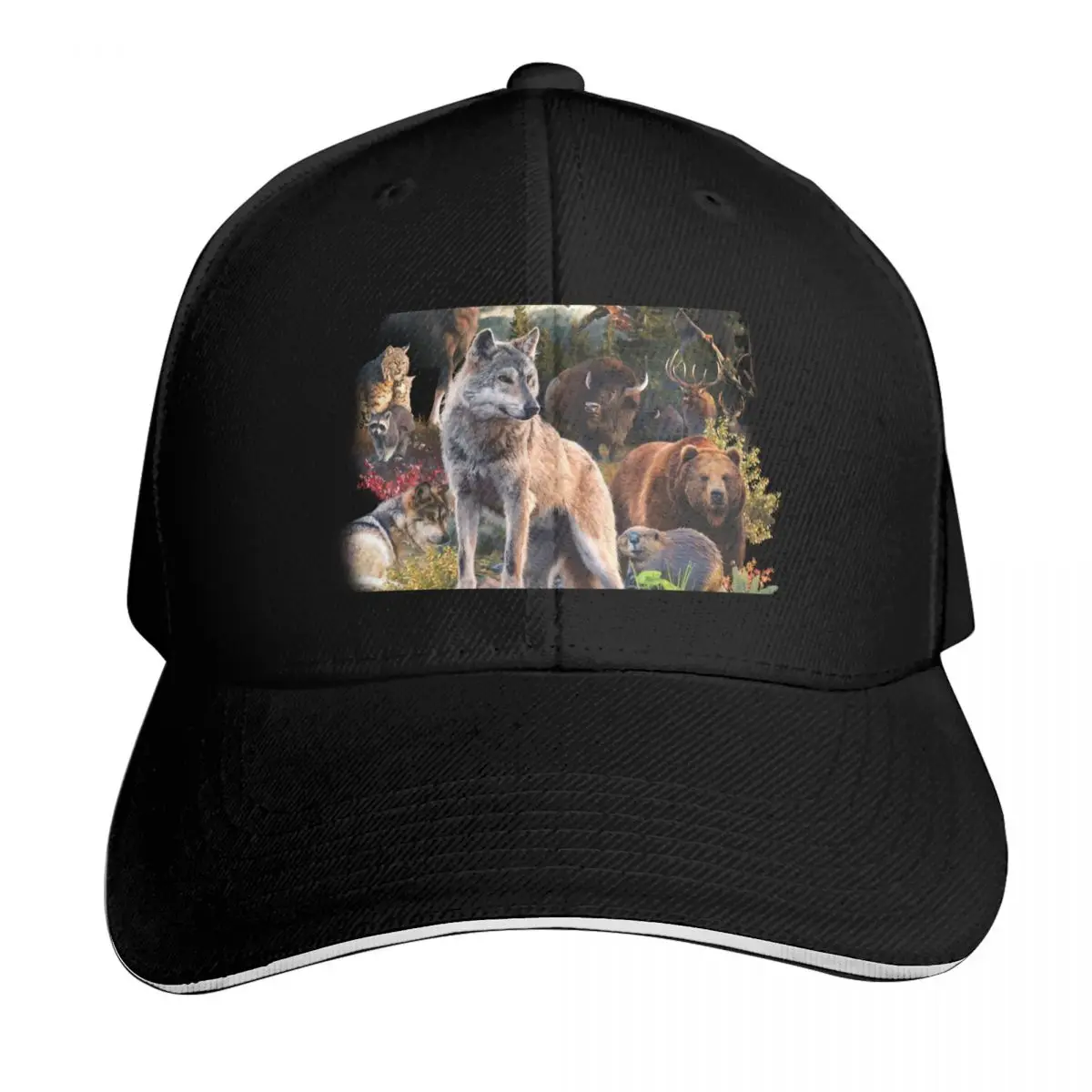 American Animals Baseball Cap Six Panel Structured Crown Sun Protection UPF 50+ Breathable Mesh Back
