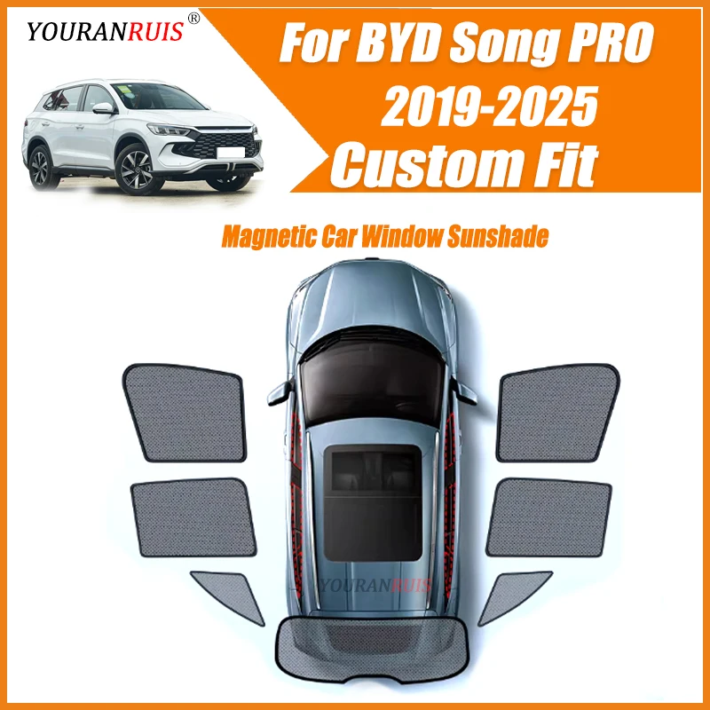 

Magnetic Car Windows Sunshade Side Window Heat insulation Mesh Sun Curtain Visor UV Protection For BYD Song PRO 2019-2025