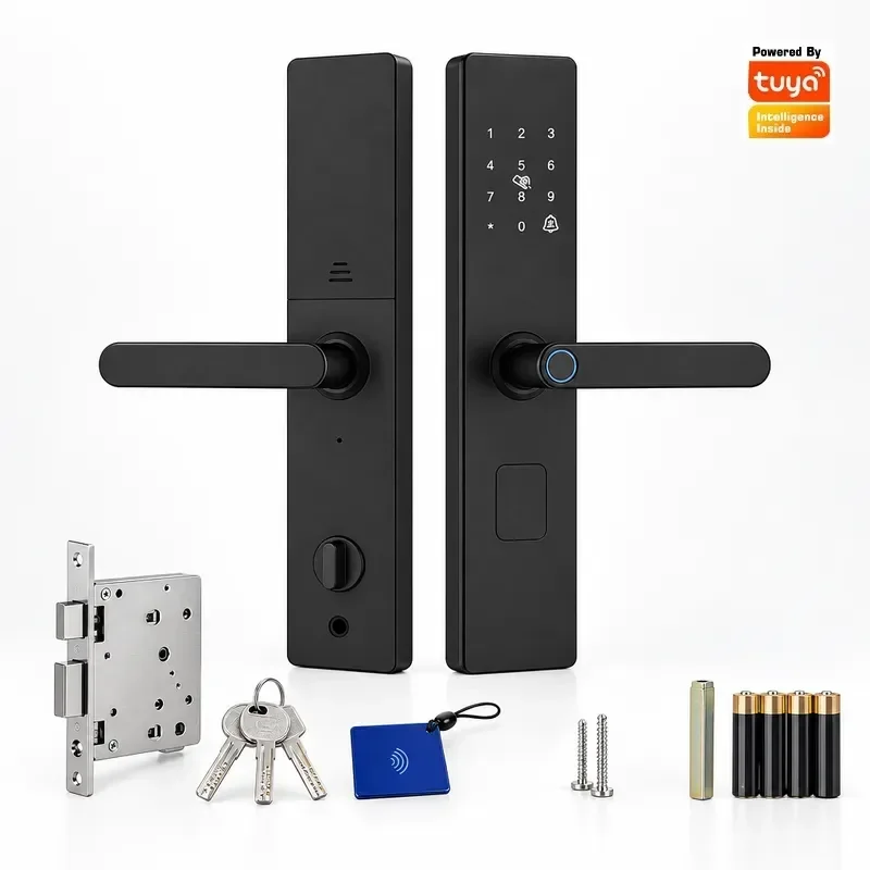 Semi Automatic Smart Fingerprint Password Door Lock Home Apartment Hotel One Grip Open Free Punching Factory Direct
