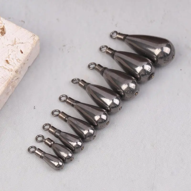 التنغستن الصلب الصيد الوزن قالب 1.3-14 جرام قطرة النار قلادة قطب Pesca المعادن تهزهز يلقي معالجة الغرق