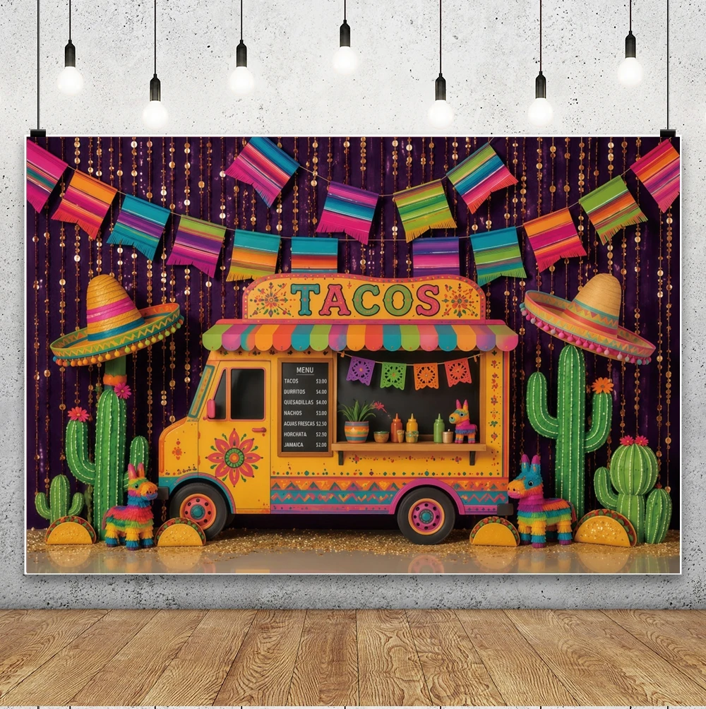 Mexican Fiesta photography Backdrop Sugar Skull Cactus Papel Picado Day Of The Dead Birthday Decoration Photo Studio backgrounds
