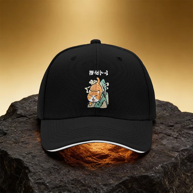 

Orange Cat Rock Climbing Pattern Hat, Unisex Printed Baseball Cap Sandwich Brim Sports Cap, Suitable for Daily Commuting and Tra