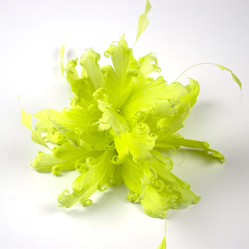 Natürliche Plumas-Feder-Blumenbrosche, gelbe Anstecknadel, Schmuck für Frauen, Hochzeit, Party, DIY, Basteln, Kopfschmuck, Zubehör, Kleid, Dekoration