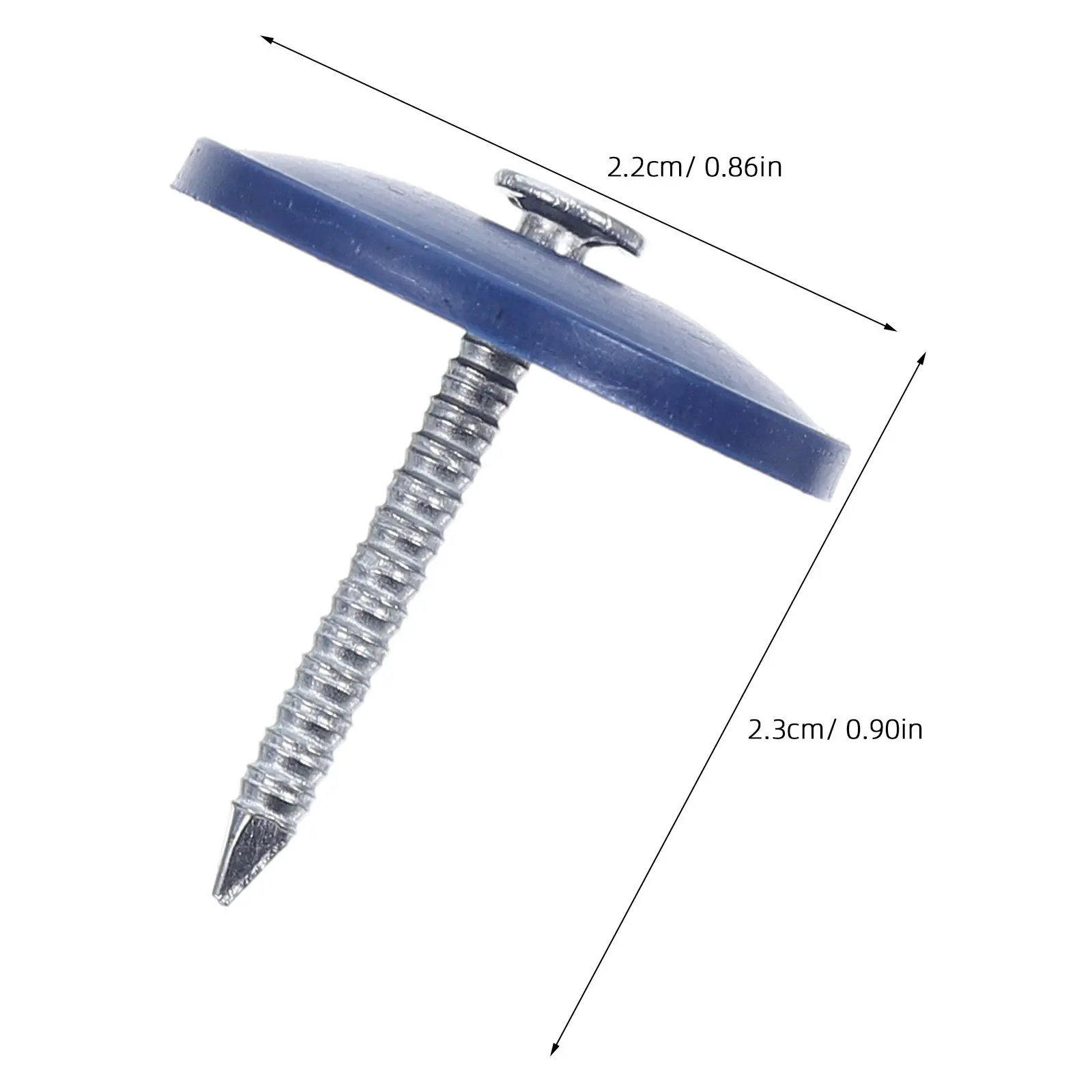 200Pcs Roof Nails Plastic Cap Heavy Duty Flat Head Round Cap Fastener Nails Secure Roofing Underlayment Wrap Insulation