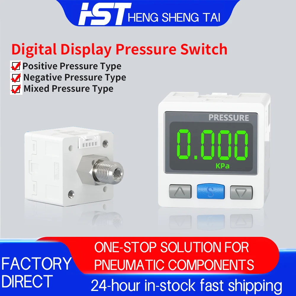 

Pneumatic Digital Pressure Gauge Switch ZSE30A-01-N/ISE30A-N/DPS Automatic Control Vacuum Negative Pressure