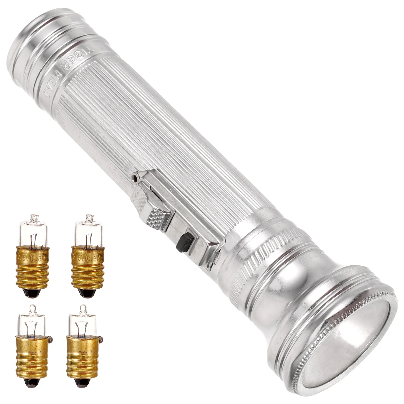 Flashlight Outdoor Portable Small Old-fashioned Metal for Decorative Bulb