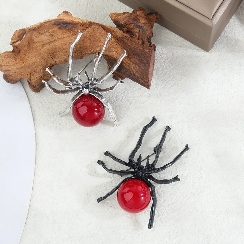 Insect Spider Brooch Elegant Men and Women Animal Party Fashion Pearl Pin Clothing Suit Coat Accesories Daily Retro Jewelry