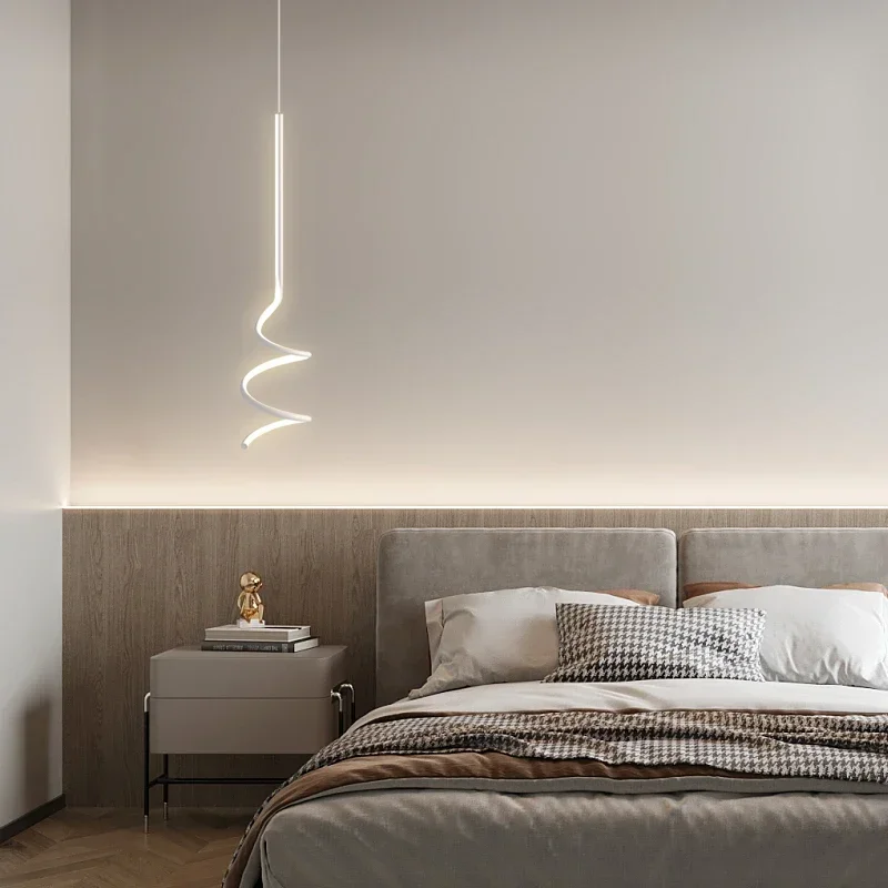 

Bedside chandelier minimalist modern creative bedroom atmosphere light Nordic minimalist study long line small chandelier 2022