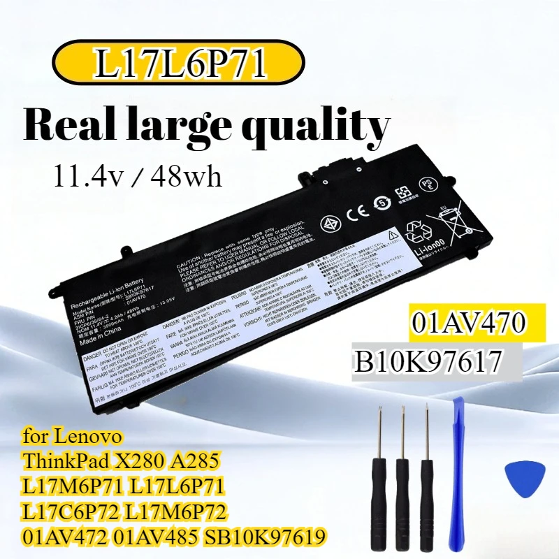 

L17C6P71 01AV470 Laptop Battery for Lenovo ThinkPad X280 A285 L17M6P71 L17L6P71 L17C6P72 L17M6P72 01AV472 01AV485 SB10K97619