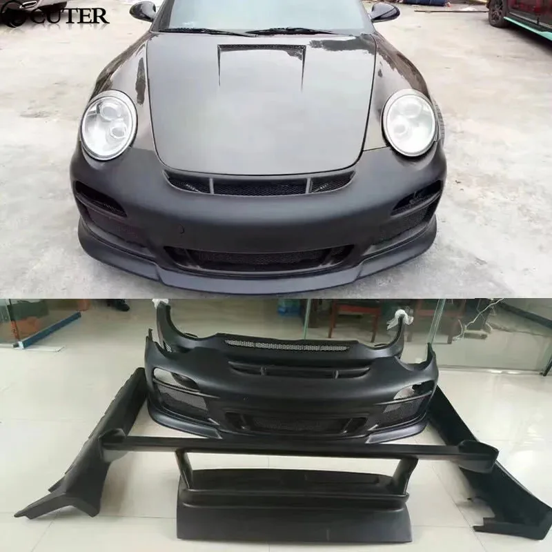 

997.2 Gt3 Style Front Bumper Side Skirts Rear Spoiler Car Body Kit for 911 Carrera 997 Gt3 08-11