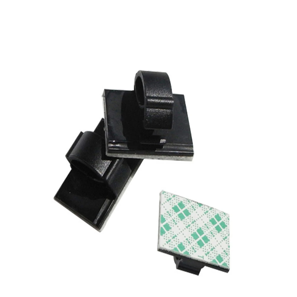 

50pcs Wire Clips Cable Holder Black Double Sided Tape Cord Management Home Office Factory Durable Lightweight Material