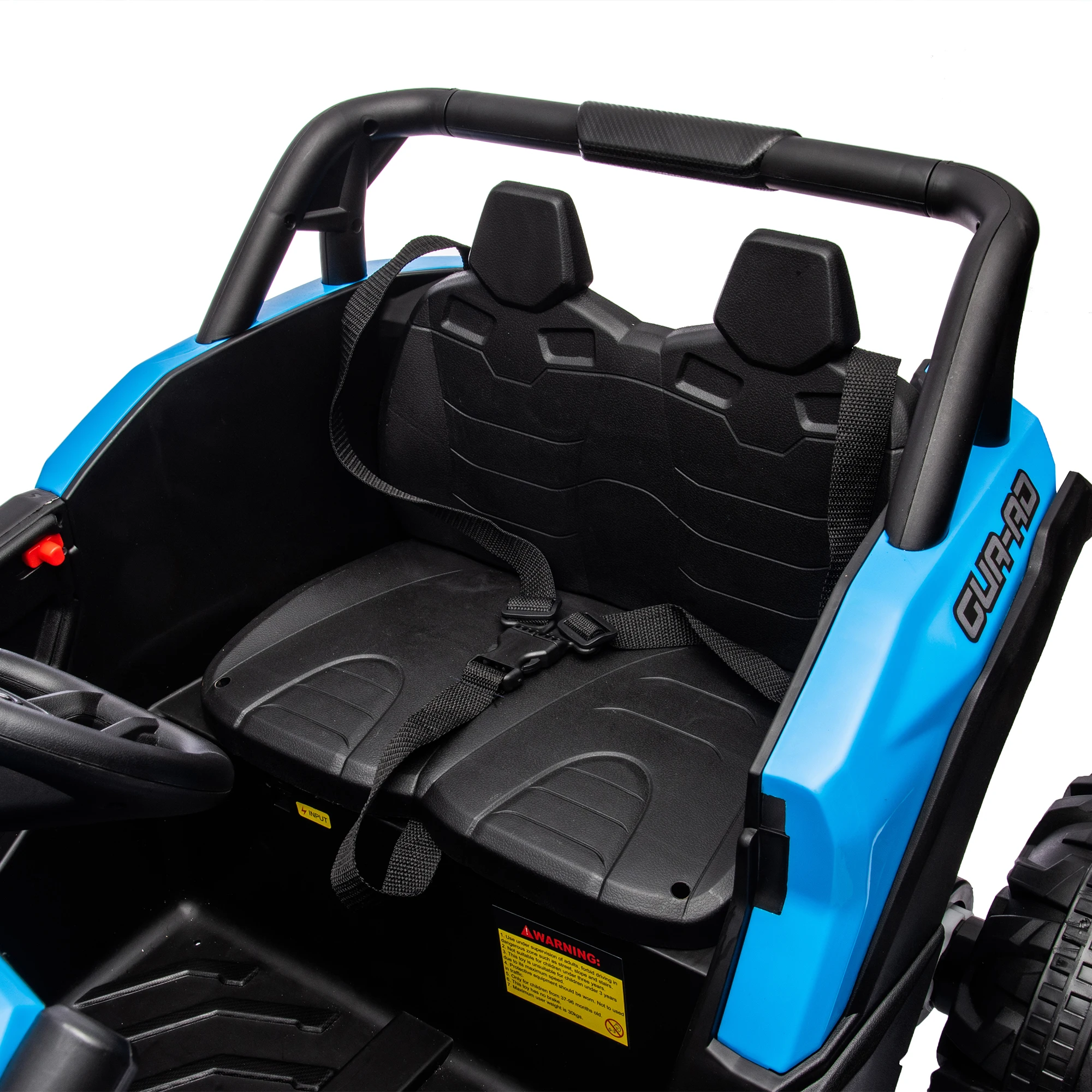 UTV Ride-On Car avec télécommande pour enfants, SFP de sécurité à 3 points, lecteur de musique, lumières LED, interrupteur haute et basse vitesse, 12V