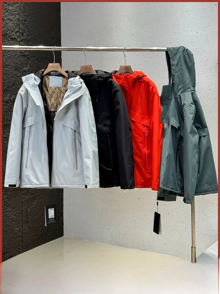 

Thiened aphene Hooded Cotton Jaet Men's Outdoor Autumn Winter Lightweight Functional Coat Stand Fit Zipper Decoration