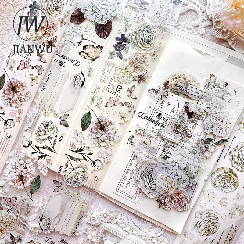 

JIANWU 60 мм * 6 м винтажные гортензии цветок пейзажный материал коллаж скрапбук ПЭТ лента креативный DIY журнал канцелярские принадлежности