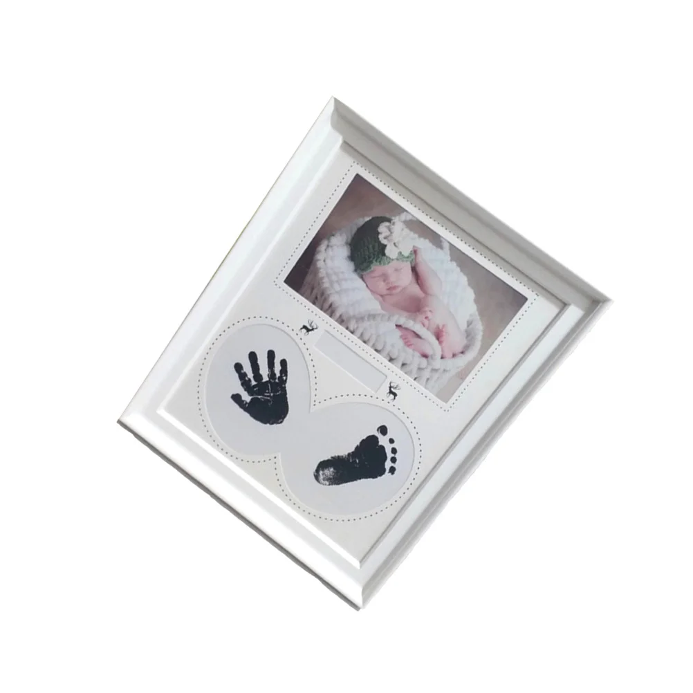 Cadre Photo classique en PVC blanc pour bébé, empreinte de main pour nouveau-né, cadeau pour réception-cadeau pour bébé, décoration de pépinière, cadre Photo pour nouveau-né