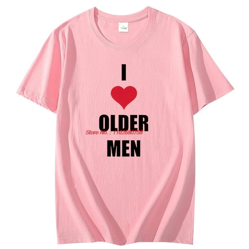 

I Heart Older Men Funny Graphic T Shirts Summer Cotton Short Sleeve T-Shirts Tees Tops New Shirts And T-Shirts Fashion Clothing