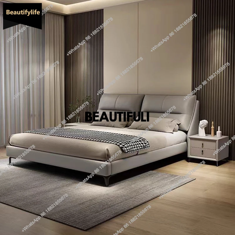 

D80 Designer Frame Double Bed Princess Gray Europen Wood Full Size Double Bed Luxury Platform Floor Letto Matrimonile Home Furni