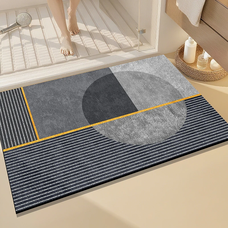 

1 rectangular machine washable diatomaceous earth material bathroom mat, bathroom floor mat, living room absorbent floor mat