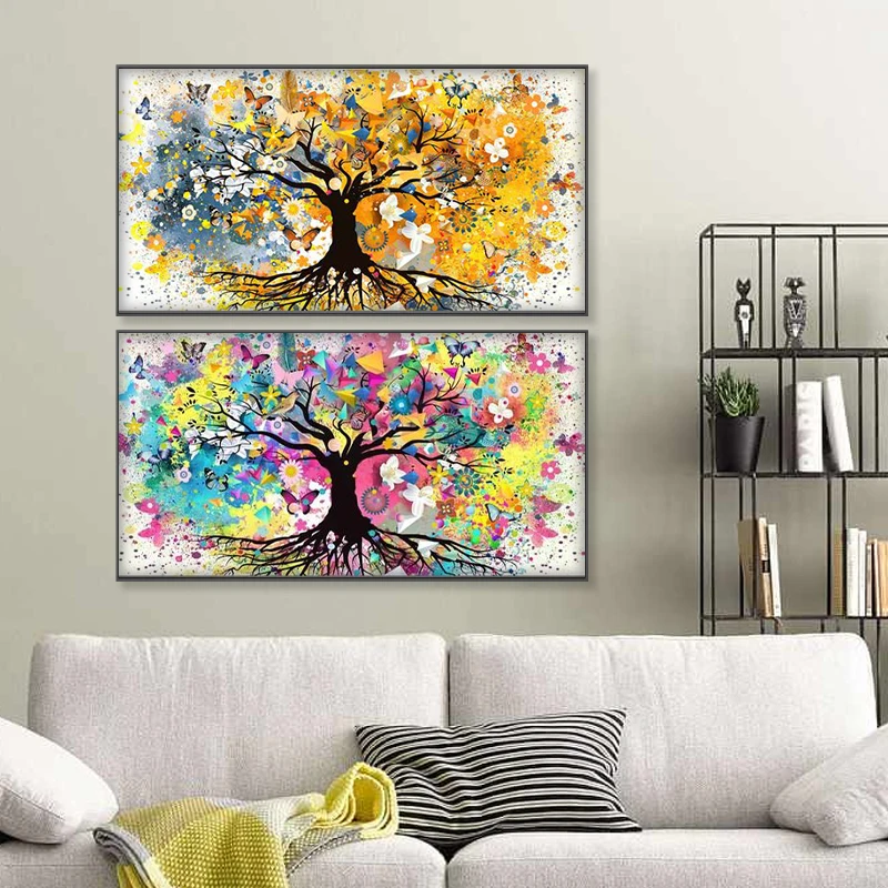 

GATYZTORY Painting By Number Tree Kits Handpainted Picture By Number Scenery Drawing On Canvas Home Decor DIY Gift