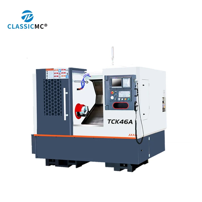 Cnc Lathe Machine Mini Tck46a With Lathe Hydraulic Turret and Brake Disc Lathe
